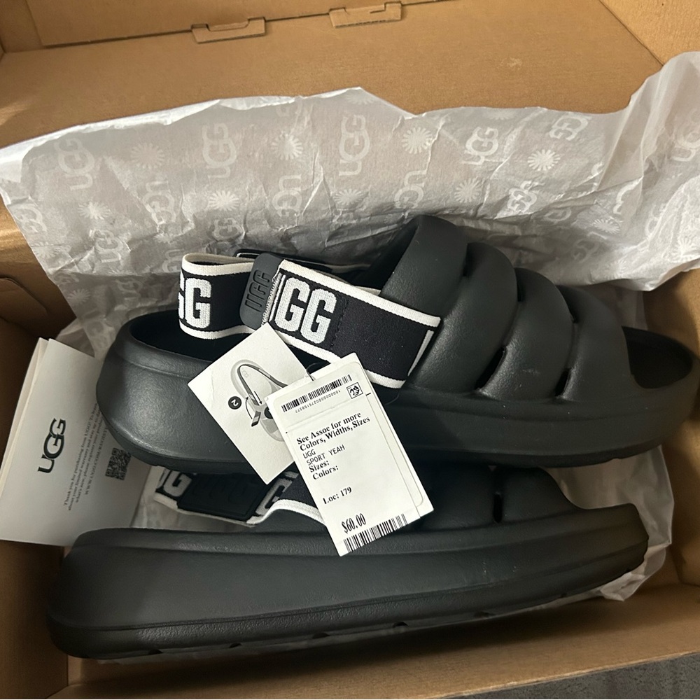 UGG Charcoal Padded Slide Sandals - Picture 2 of 2